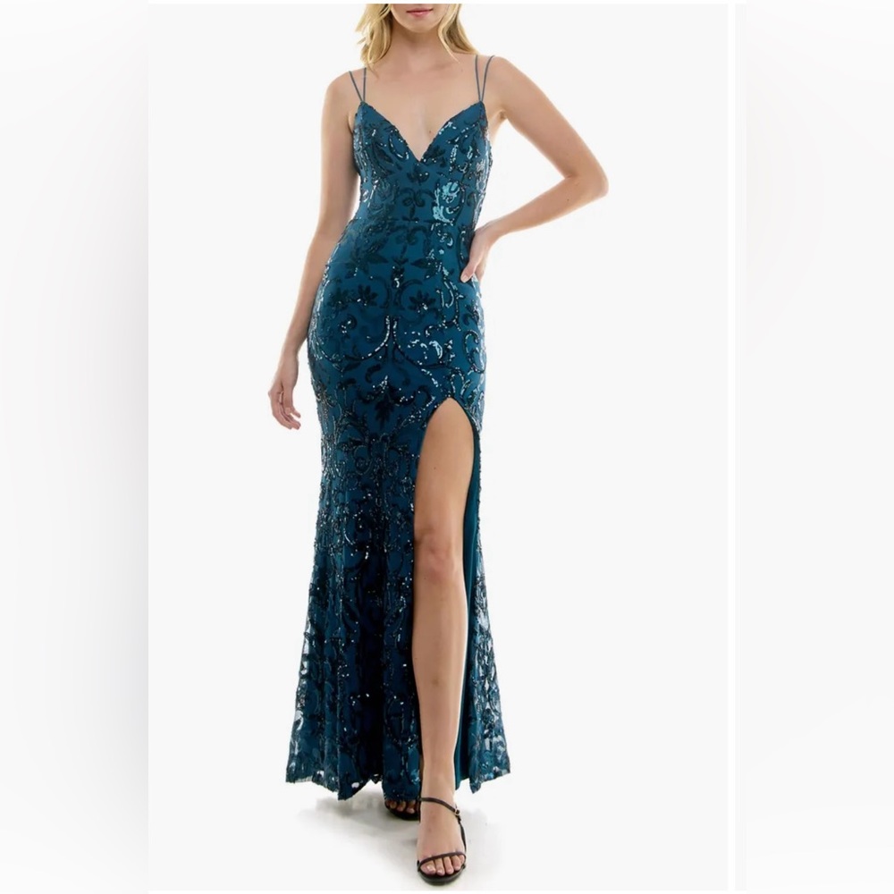Speechless Blue Sequin Dress